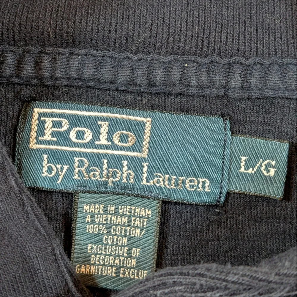 Polo Ralph Lauren Shawl Collar Sweatshirt Mens Large Navy Blue Cotton‎ Pullover